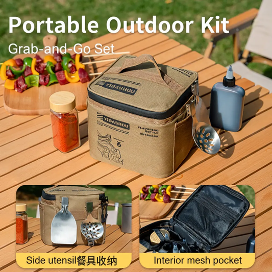 Fashionable Outdoor Spice Storage Bag Water Resistant Portable Cookware Oil And Seasoning Organizer