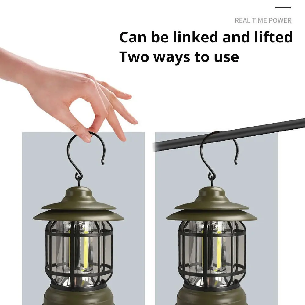 Camping Lamp Lantern Stand Dimming Portable Rechargeable Bright Vintage Outdoor Long Endurance Tent Lamp