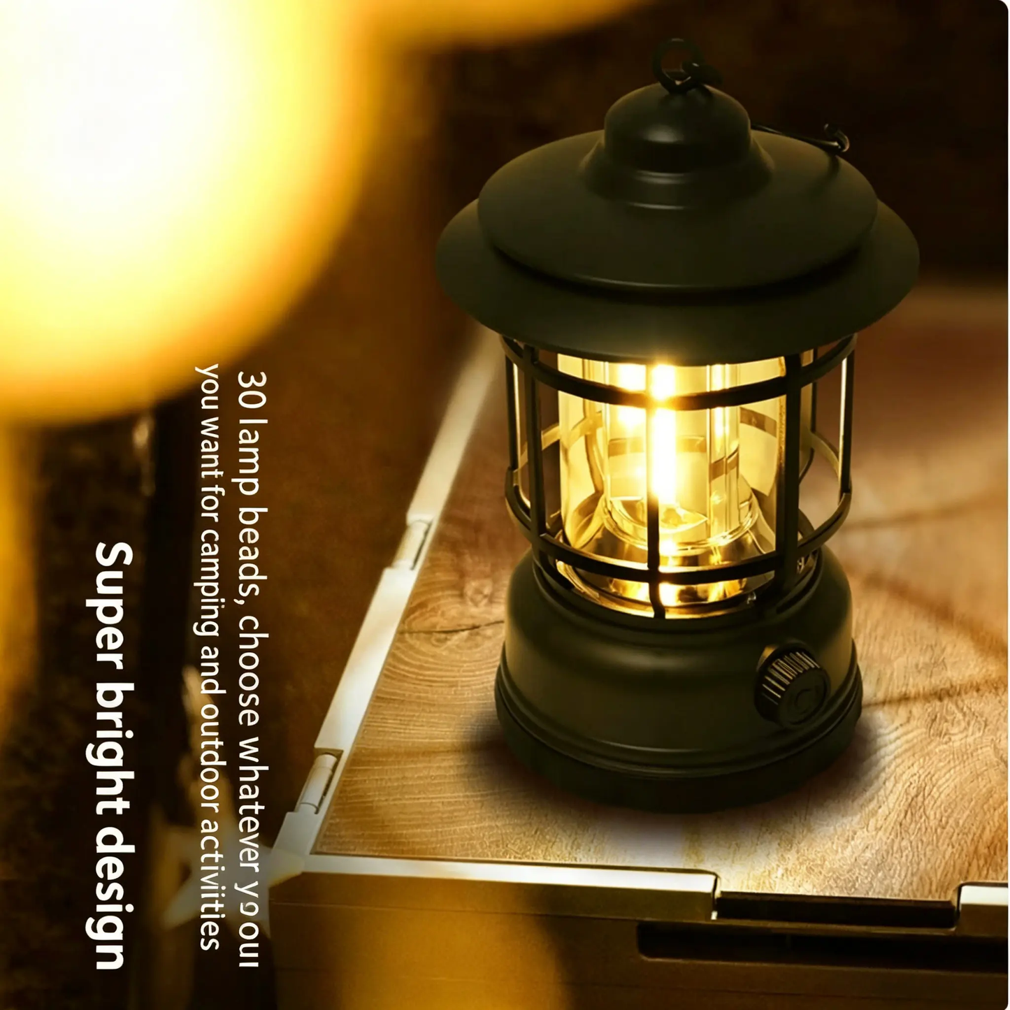 Camping Lamp Lantern Stand Dimming Portable Rechargeable Bright Vintage Outdoor Long Endurance Tent Lamp