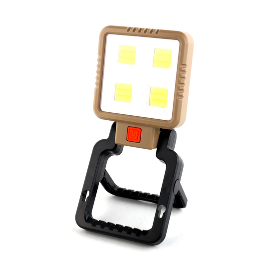 Outdoor Solar And USB Rechargeable Waterproof Durable LED Work Light With Foldable Bracket Stand