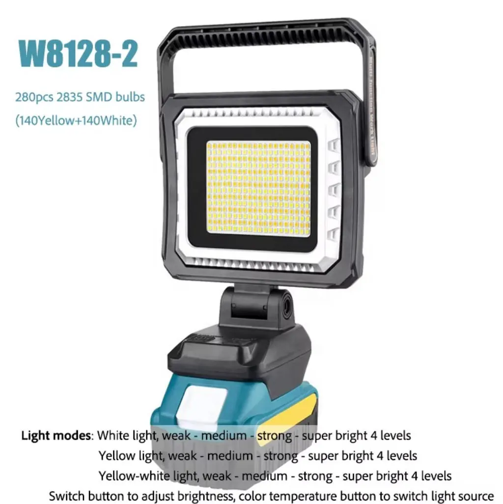 18 Volt Removeable Battery Folding Multifunctional High Power USB Charging Cable Led Work Light Suitable For Both Indoor And Outdoor Use