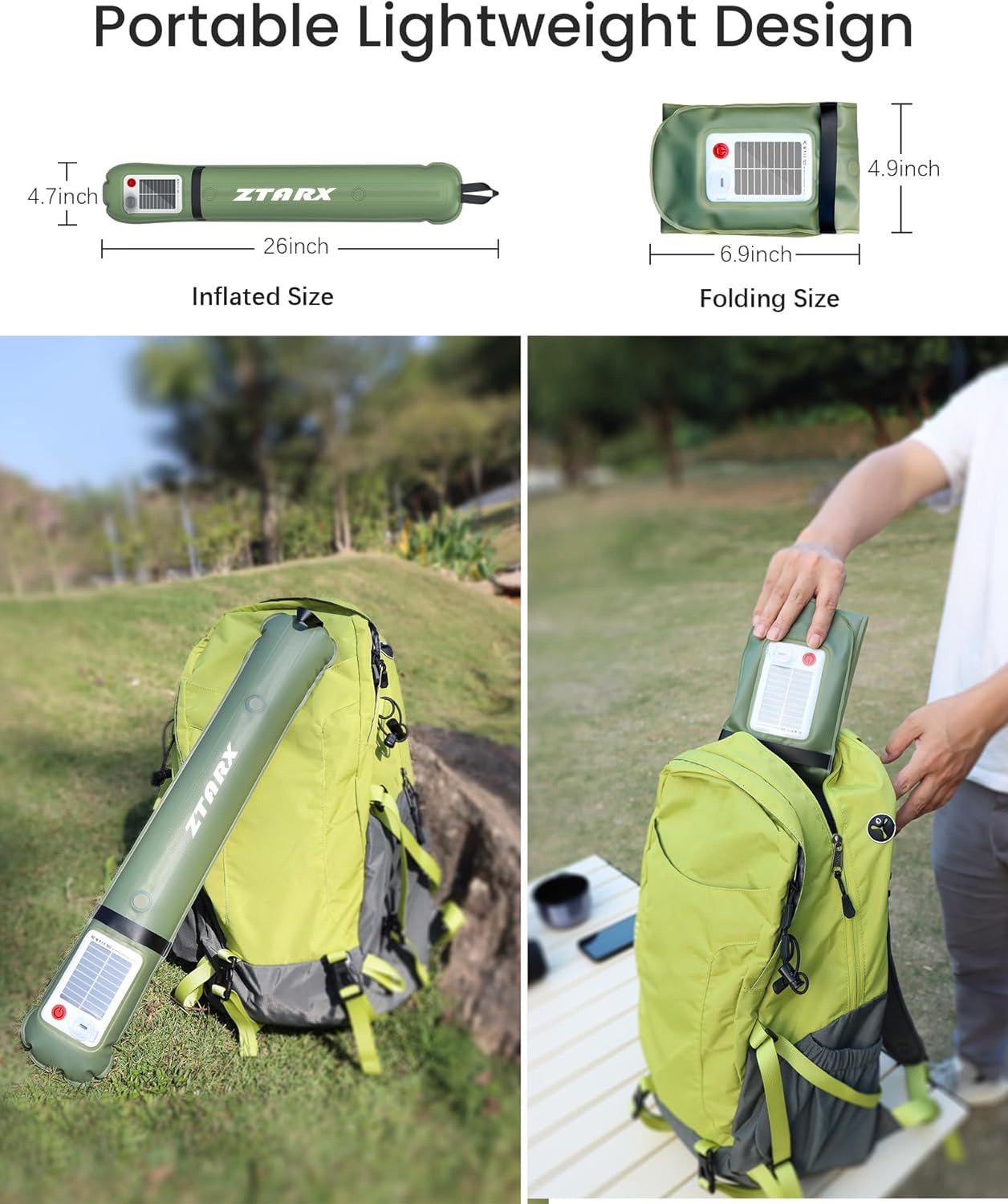 Ztrax Inflatable Light | Magnetic Portable Camping Lantern | Waterproof Outdoor LED Light for Trekking Emergency