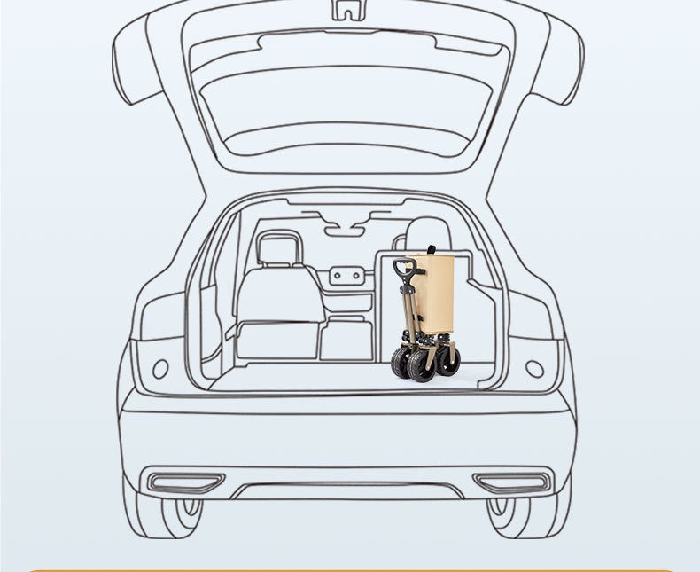 Large Camping Trolley Folding 200 Liter Multipurpose Big Wheels Strong Premium indoor & Outdoor Easily Fit in Trunk Carbon Steel Rust Free Extra Strong Shopping or Outdoor Adventure Camping Picnic or Street