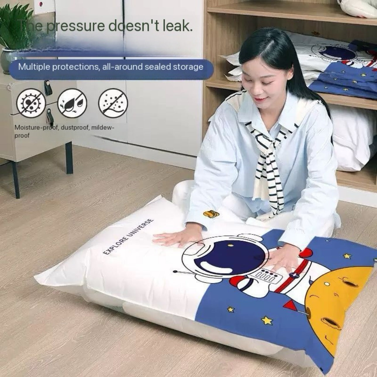 Vacuum Storage Astronauts compression Bag - Organized Travel Trekking or Camping  even home improvement space saving is a must with Free Electric Pump 3+1 Storage Bags