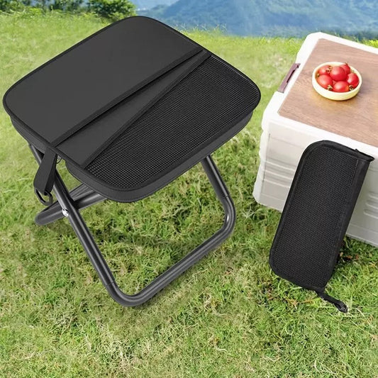 Pocket Chair - Foldable Portable Travel Chair - Camping Chair Folding - Carbon Steel - Light Weight - Free Bag