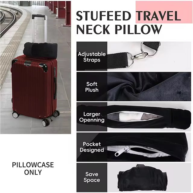Comparison: stuffed suitcase vs suitcase plus stuffable pillow – showing 2-3 kg weight savings