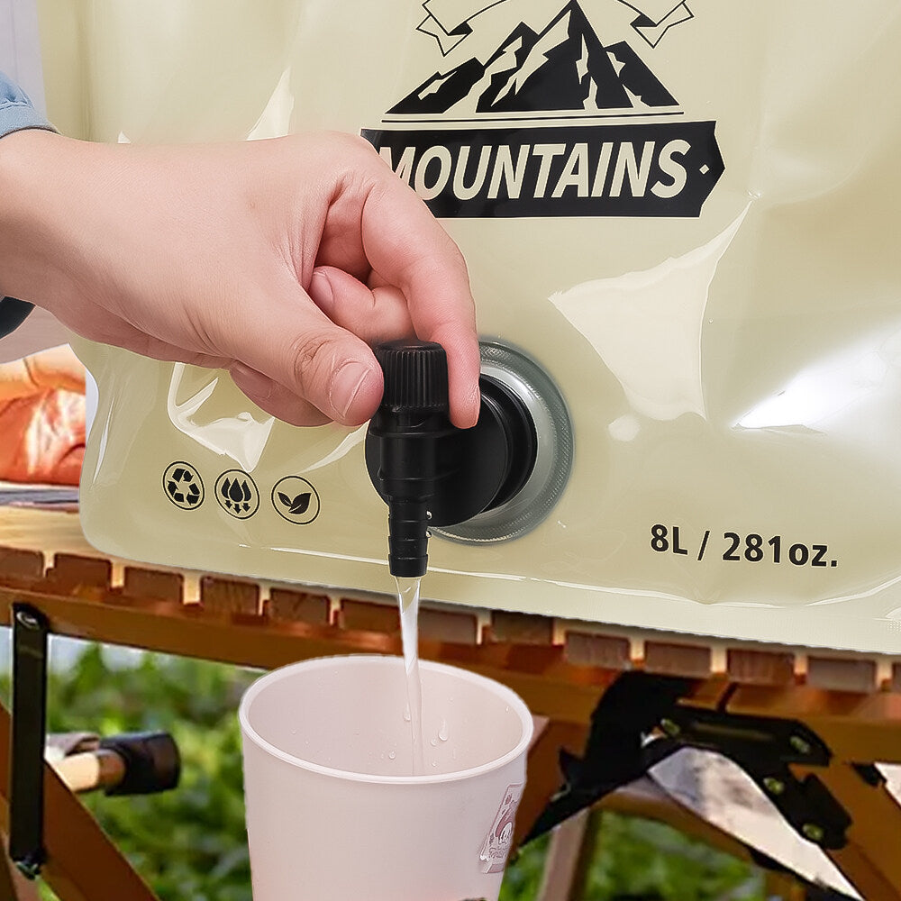 Pocket Bucket Pro Outdoor Water Storage Bag 8L Travel Camping Food Grade Large Capacity Portable Plastic Water bag With Faucet Handle