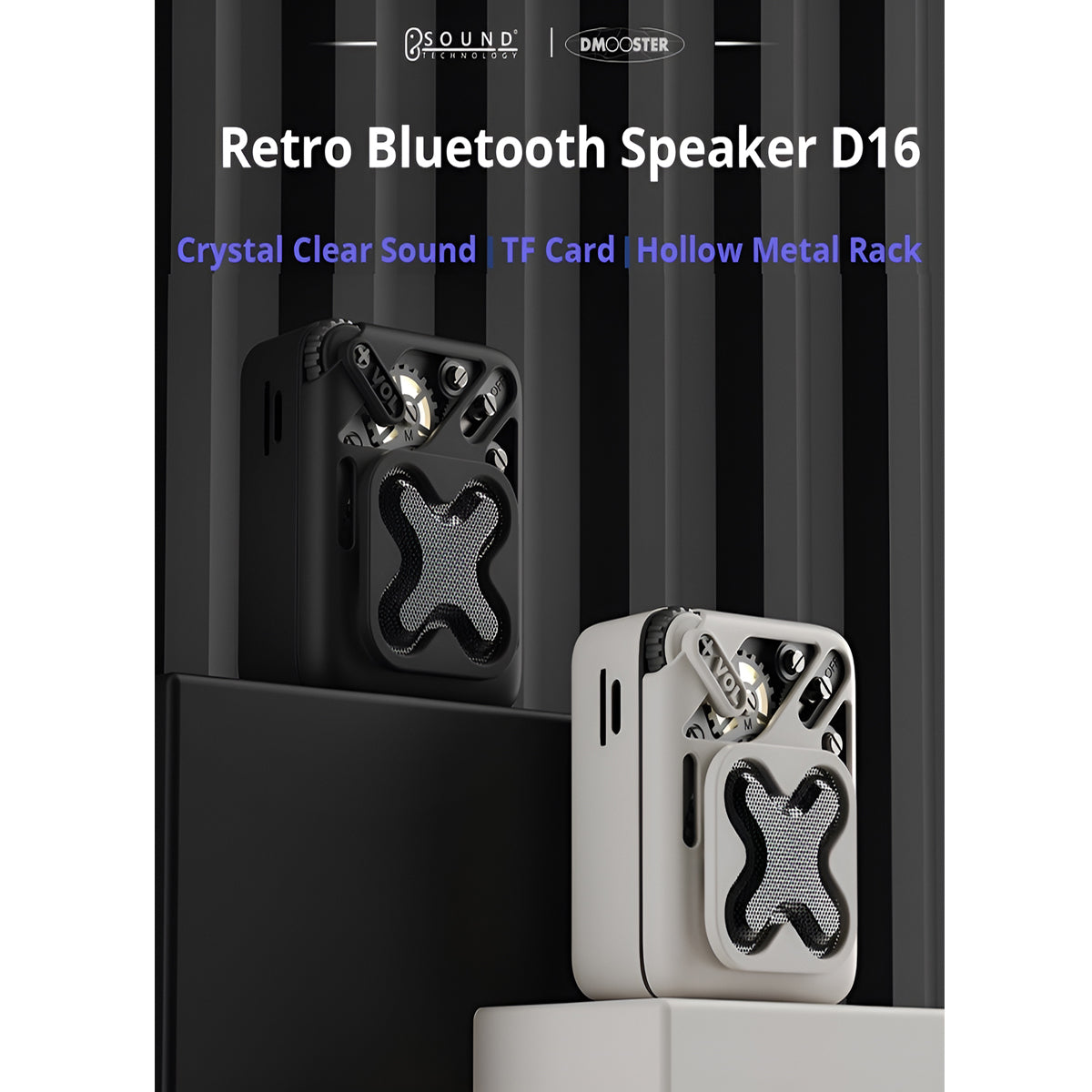 DMOOSTER D16 Mini Bluetooth Speaker:Portable, Powerful Sound,LED Indicator ,TF Card Support, Fast Recharge and Compact Design Perfect For Joyful Camping