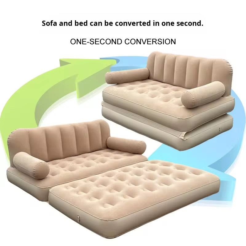 2 in 1 Auto inflatable Air Bed Sofa Mattress Single Bed 200X90 CM Camping Bed 1 Minutes Sofa to Bed Luxury While Camping With High Power Inbuilt pump with camping Light Home Instant Guest Bed Roof Top Outdoor Relaxing Sofa Bed