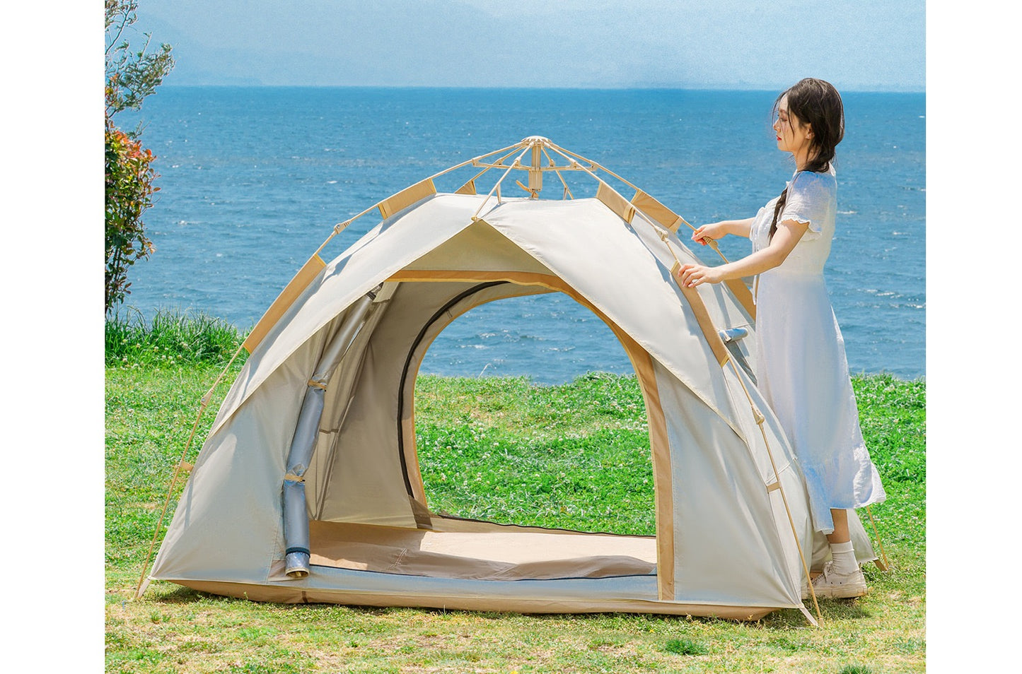 Fully Automatic super portable tent 2-3 Person All season full waterproof coating with net double door and windows best rated camping tent in Nepal