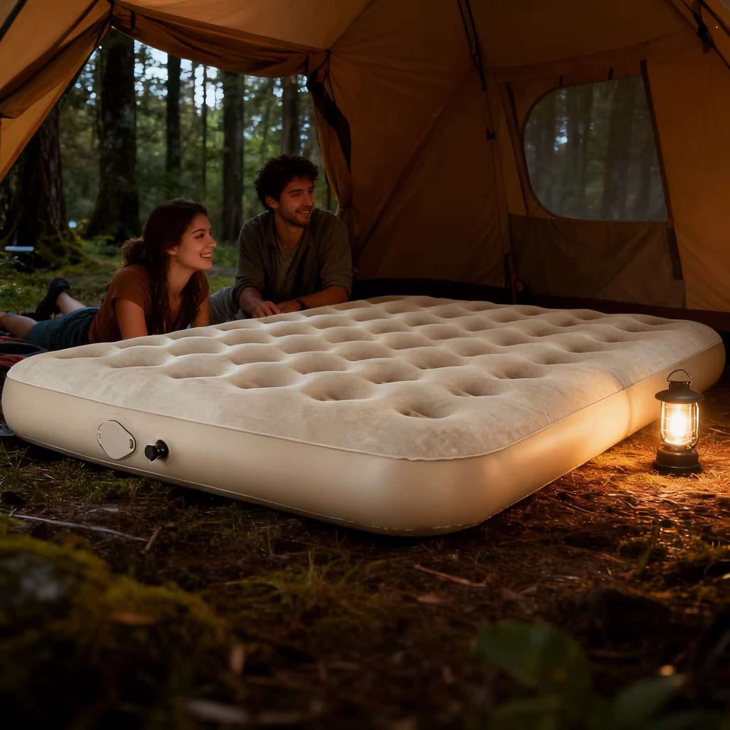 Modern (200*150*25) King Size PVC Inflatable Air Bed Self-Inflation  Waterproof  Built-in-Pump For Outdoor Camping and Indoor Use Comfortable Portable Air Bed