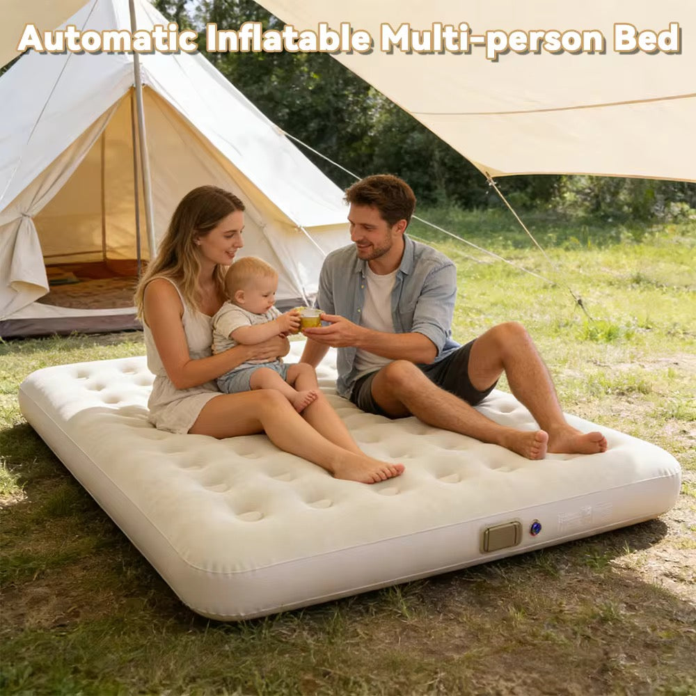 Modern (200*150*25) King Size PVC Inflatable Air Bed Self-Inflation  Waterproof  Built-in-Pump For Outdoor Camping and Indoor Use Comfortable Portable Air Bed