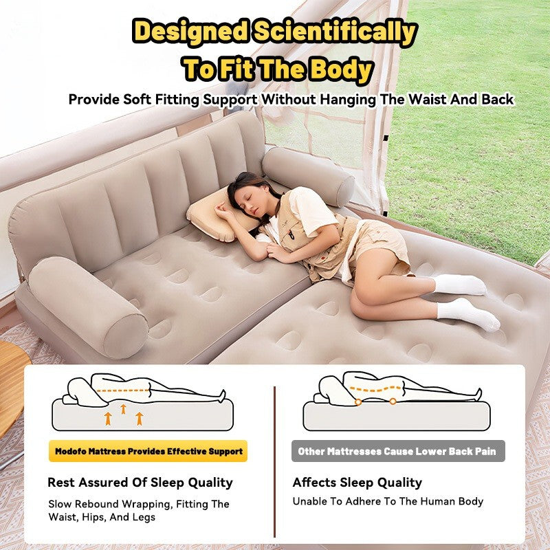 Luxury Air Sofa Bed Auto Inflatable Air Mattress Best for Camping must have for Home & Car. King Size Bed 6 Feet by 5