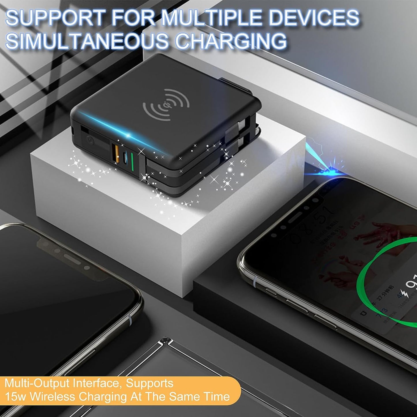 Ultimate Power Bank got everything Power Bank Comes with inbuilt Charger 10000mAH ,PD20W Magnetic Wireless Fast Charging PowerBank Wireless Charging Inbuilt Adapter