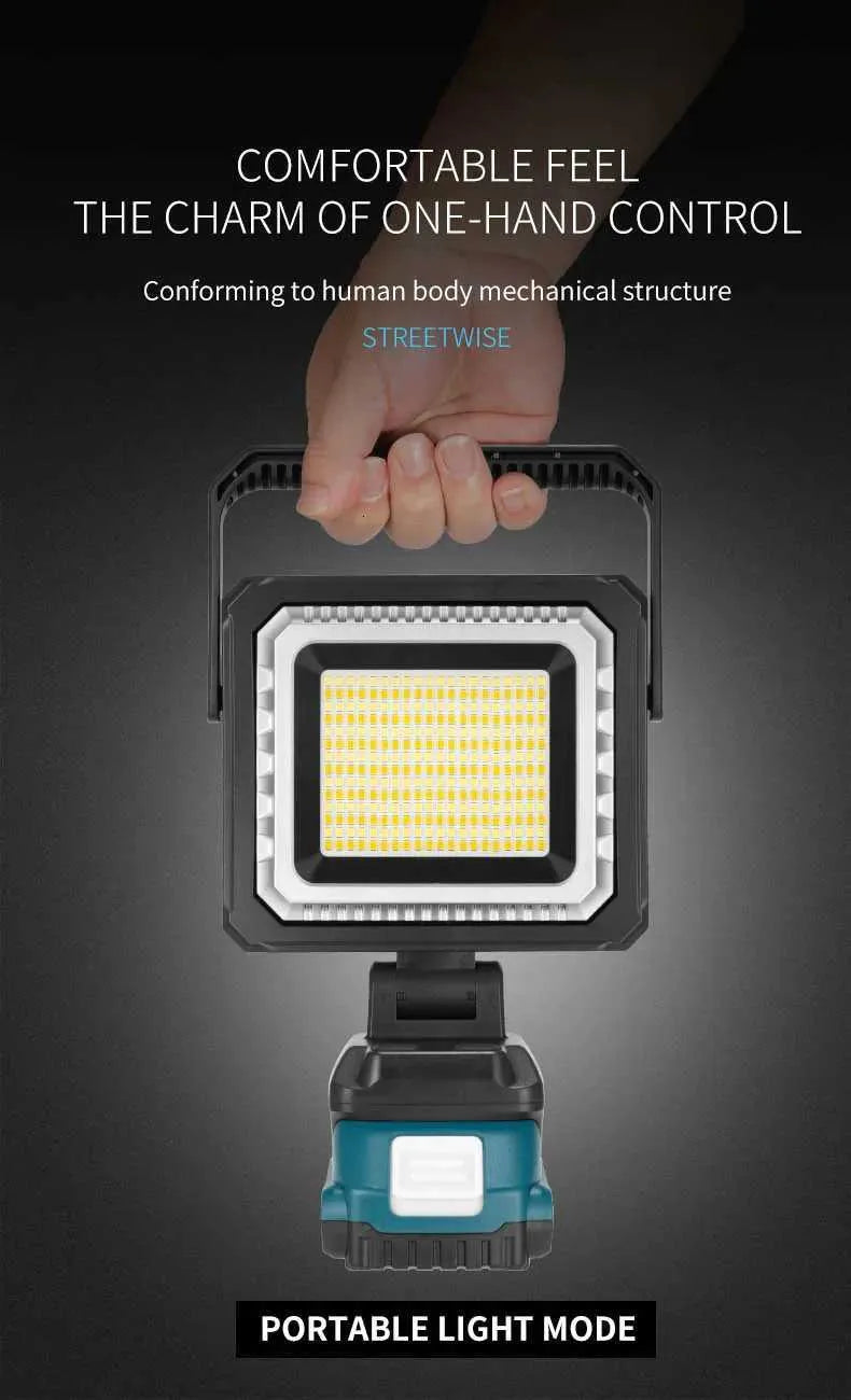 18 Volt Removeable Battery Folding Multifunctional High Power USB Charging Cable Led Work Light Suitable For Both Indoor And Outdoor Use