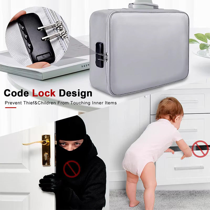 Fireproof Waterproof Documents Bag 300 plus certificates one big compartments 5 Side Passport Photo Laalpurja Cheque Book with zipper lock handle premium quality