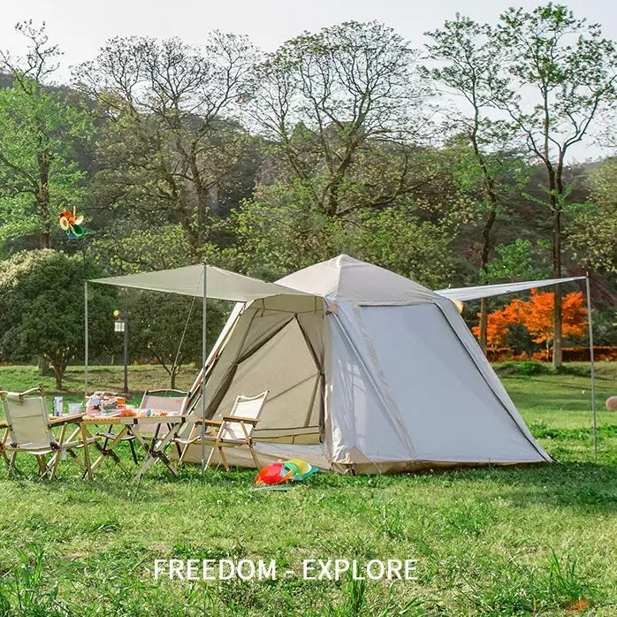 Automatic Tent 4-6 Person With Canopy Trekking Travel Hiking Best for Camping Full Waterproof With Mosquito Net Shelter & Party