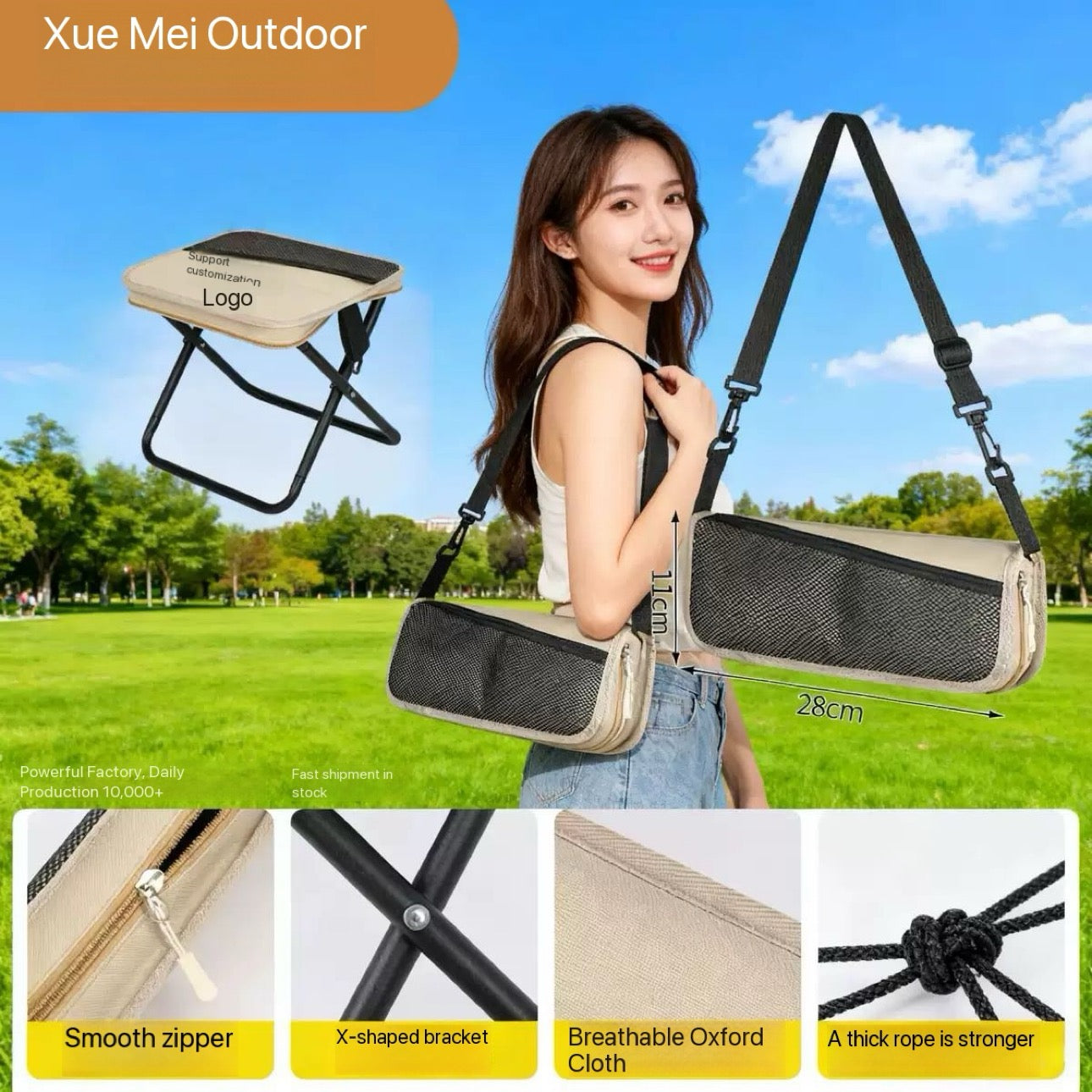 Pocket Chair - Foldable Portable Travel Chair - Camping Chair Folding - Carbon Steel - Light Weight - Free Bag