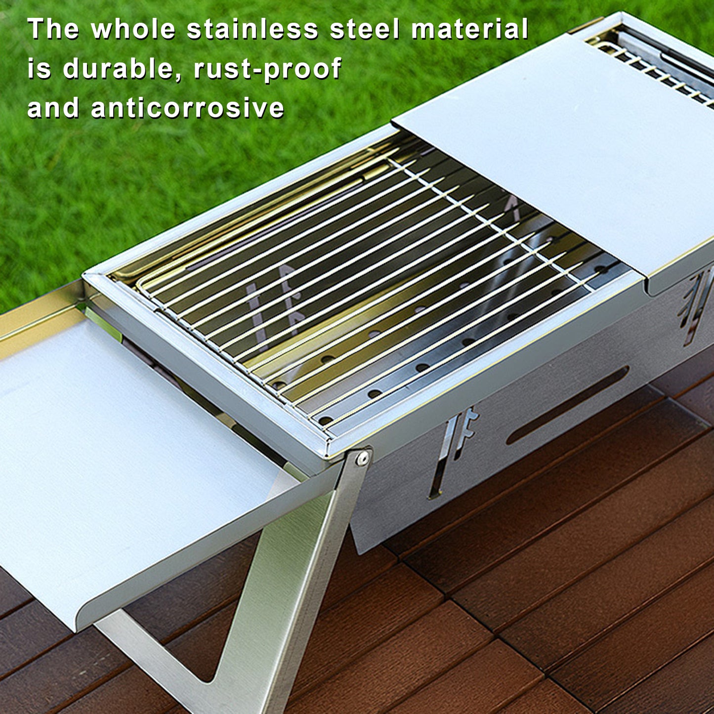 Easy Assembly Outdoor Grill-to-Carry Grill Portable Stainless Steel BBQ Grill For Outdoor Camping and Picnic Foldable Charcoal Barbecue