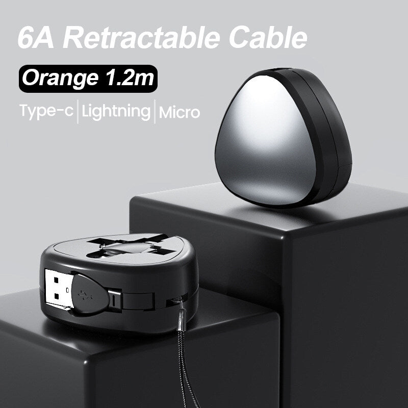 3 in 1 Travel Cable Retractable Charging Cable USB Fast Charge Cable W ...