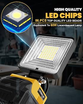 18 Volt Removeable Battery Folding Multifunctional High Power USB Charging Cable Led Work Light Suitable For Both Indoor And Outdoor Use