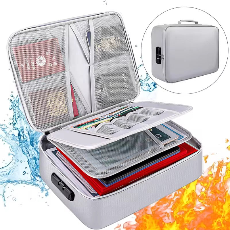 Fireproof Waterproof Documents Bag 300 plus certificates one big compartments 5 Side Passport Photo Laalpurja Cheque Book with zipper lock handle premium quality