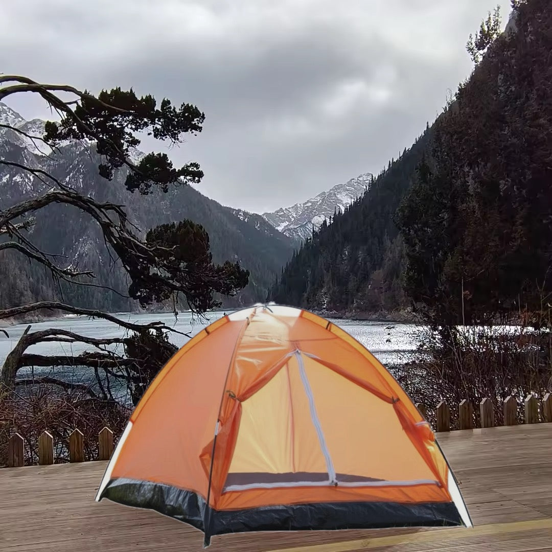 Ultra Portable Camping Tent Pro Fits on backpack double layers bug proof waterproof with zipper safety. Camping trekking travel picnic get shelter anytime anywhere