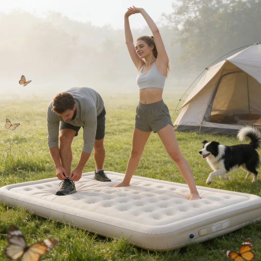 Modern (200*150*25) King Size PVC Inflatable Air Bed Self-Inflation  Waterproof  Built-in-Pump For Outdoor Camping and Indoor Use Comfortable Portable Air Bed
