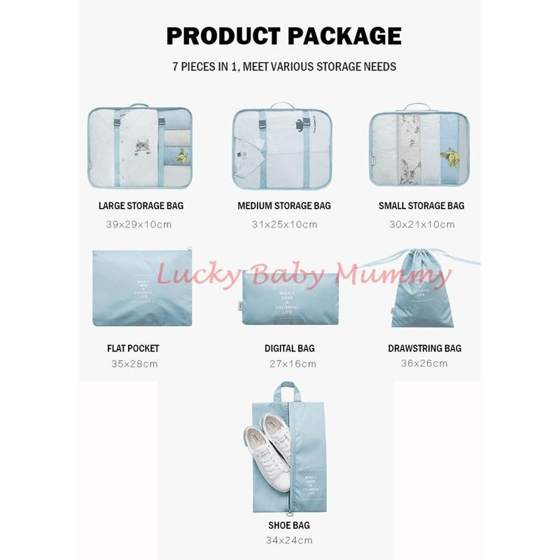 Travel Pro Organizer 7 Pieces Set Portable Luggage Travel Bags Camping Trekking or Travel Premium Set don’t settle it’s extraordinary
