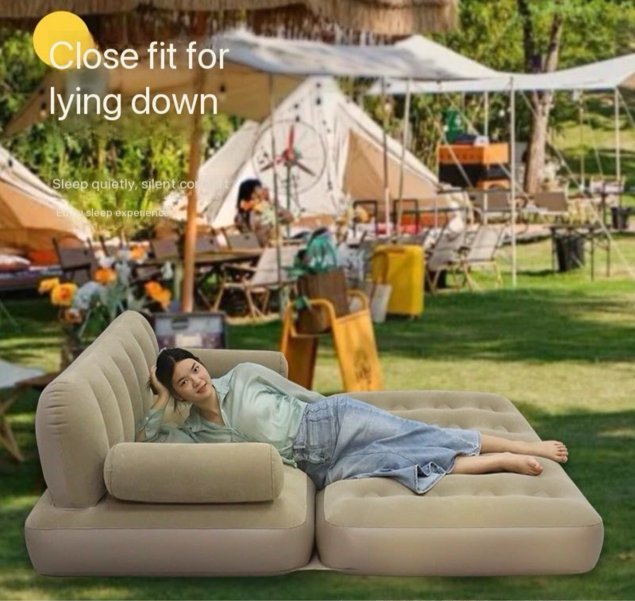 Luxury Air Sofa Bed Auto Inflatable Air Mattress Best for Camping must have for Home & Car. King Size Bed 6 Feet by 5