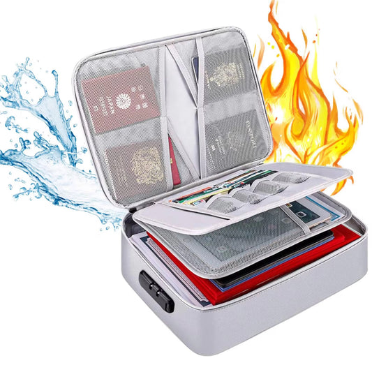 Fireproof Waterproof Documents Bag 300 plus certificates one big compartments 5 Side Passport Photo Laalpurja Cheque Book with zipper lock handle premium quality
