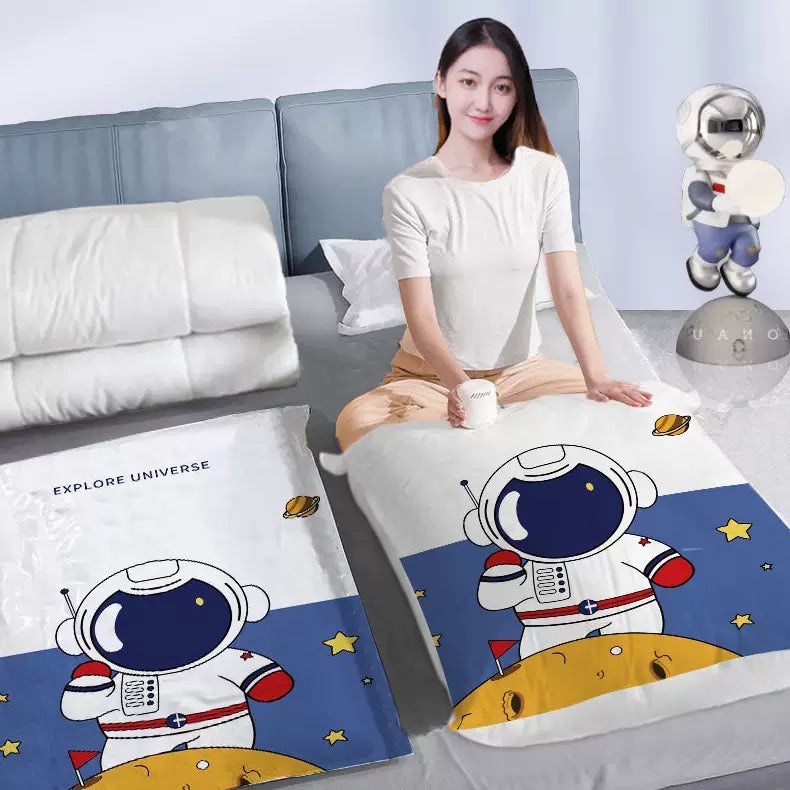 Vacuum Storage Astronauts compression Bag - Organized Travel Trekking or Camping  even home improvement space saving is a must with Free Electric Pump 3+1 Storage Bags