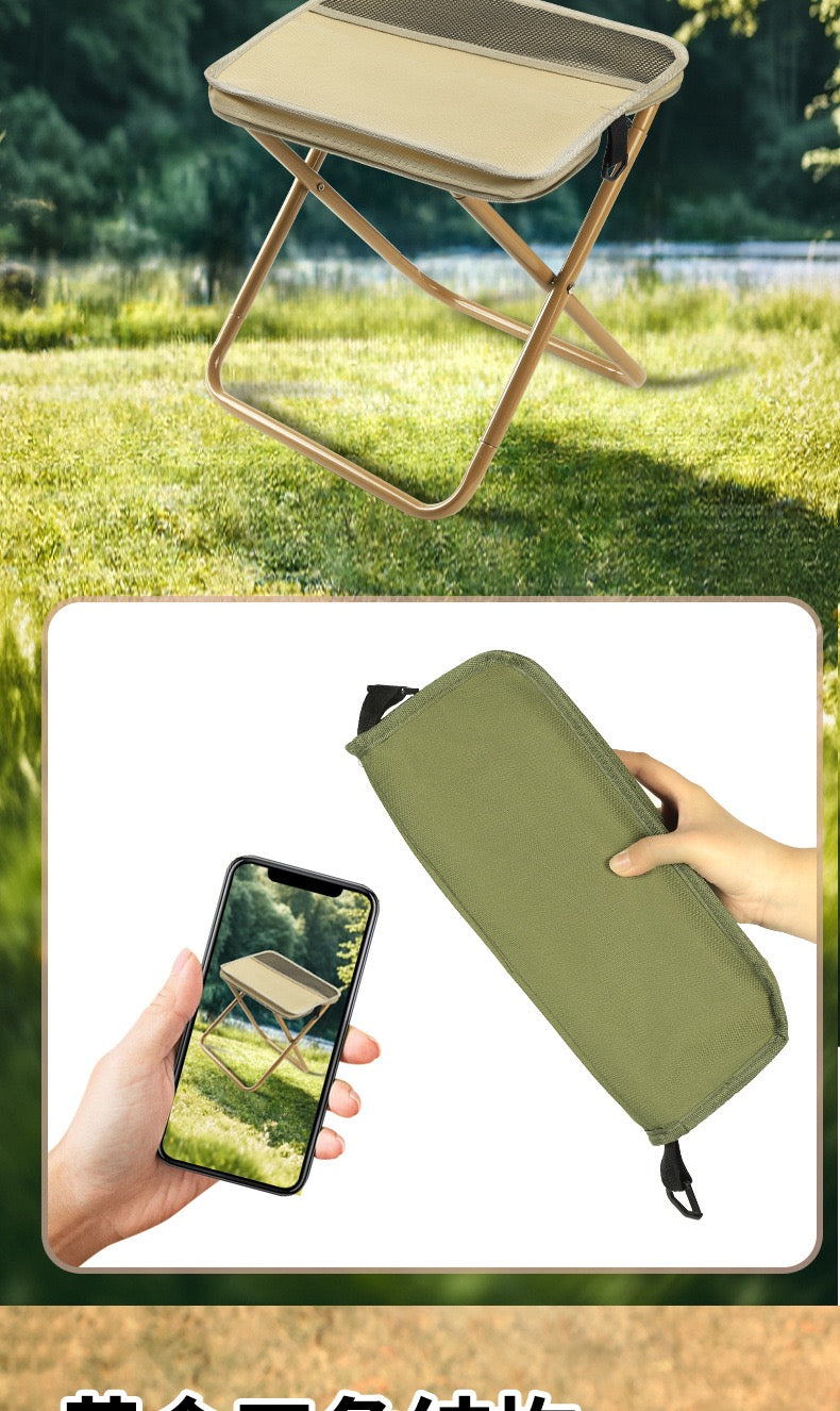 Pocket Chair - Foldable Portable Travel Chair - Camping Chair Folding - Carbon Steel - Light Weight - Free Bag