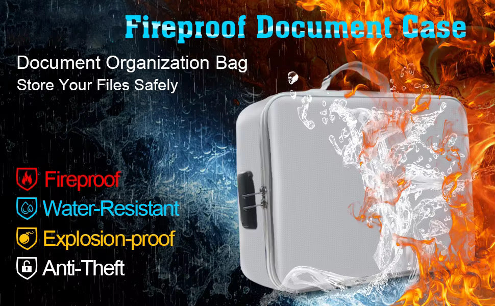 Fireproof Waterproof Documents Bag 300 plus certificates one big compartments 5 Side Passport Photo Laalpurja Cheque Book with zipper lock handle premium quality
