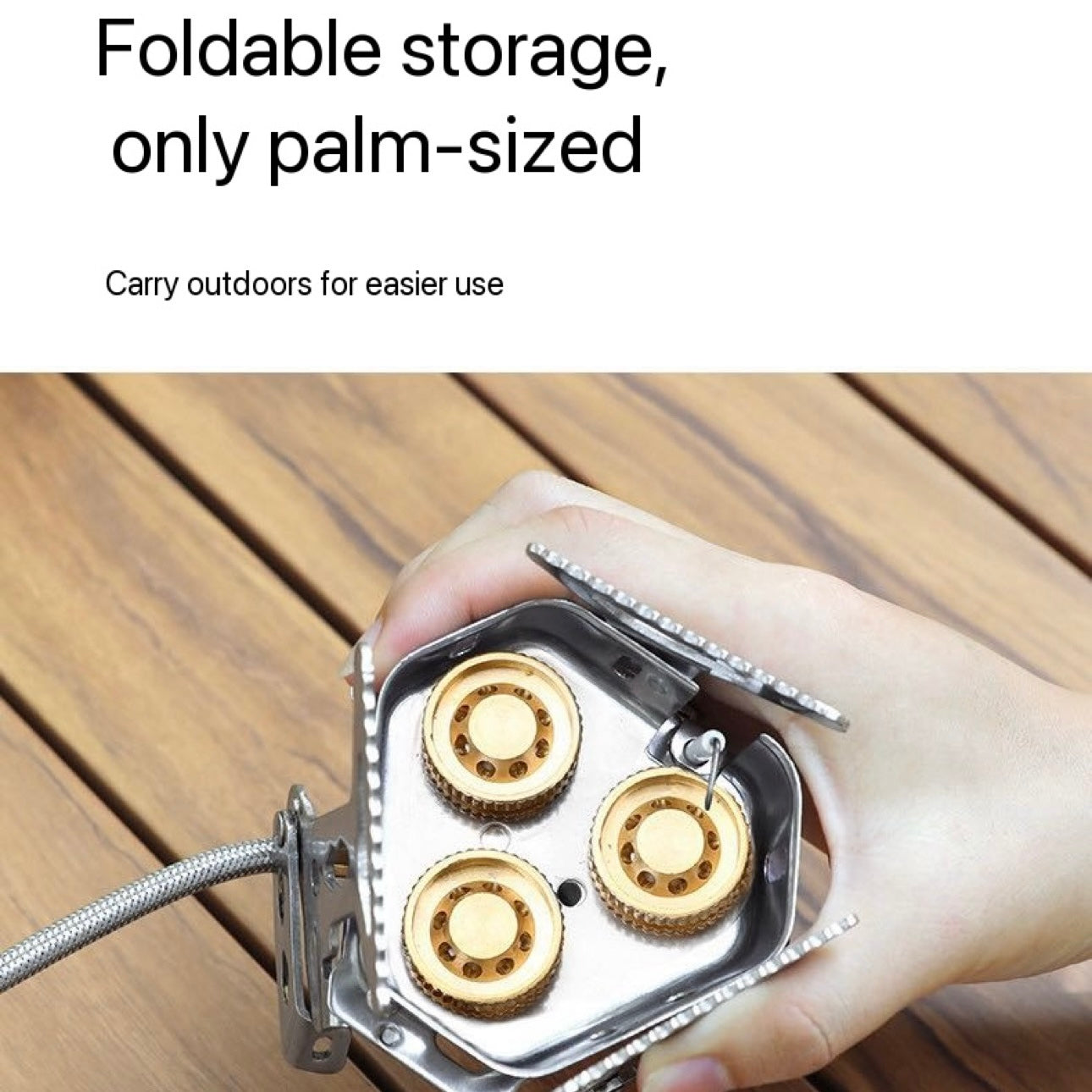 Camping Stove 12800 Watt Super 3 Burner Stove Palm Size Boil Water in 1 Minute  Unified Cooking Pure Copper Head Wind Proof Fierce Pocket Stove Automatic Free Gas + Free Extra Connector + Free Storage Box