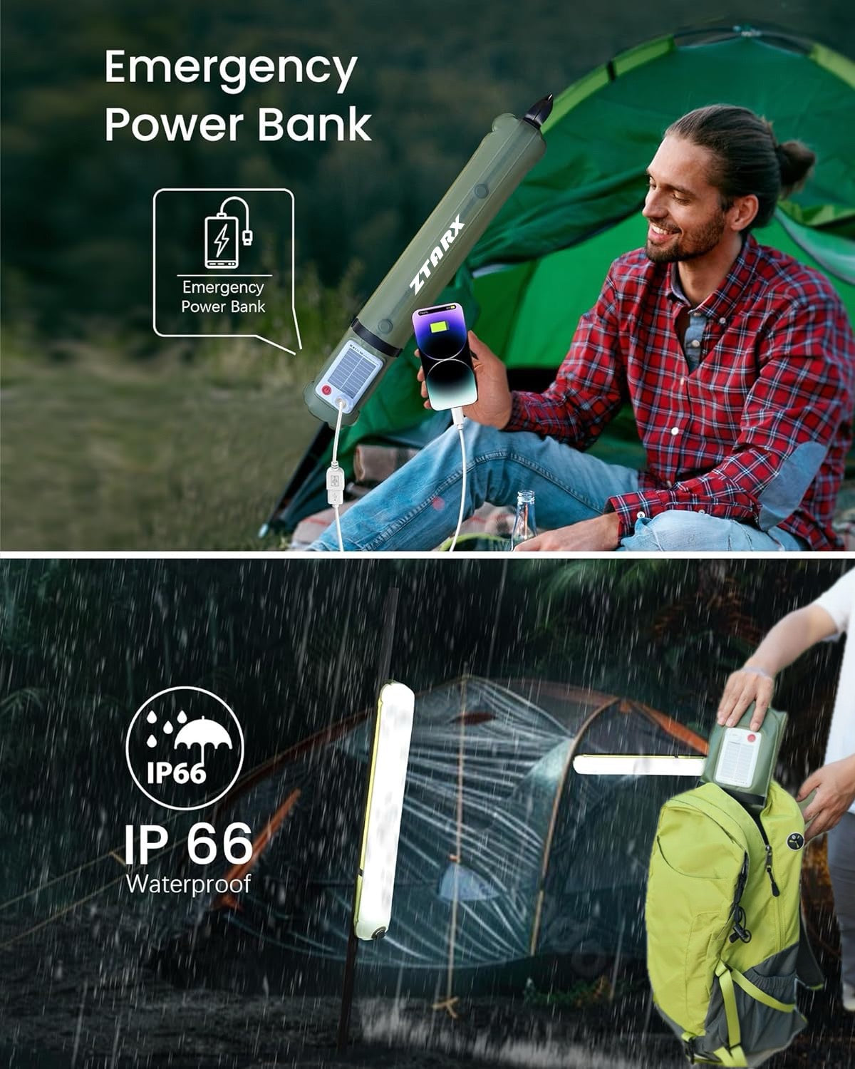 Ztrax Inflatable Light | Magnetic Portable Camping Lantern | Waterproof Outdoor LED Light for Trekking Emergency