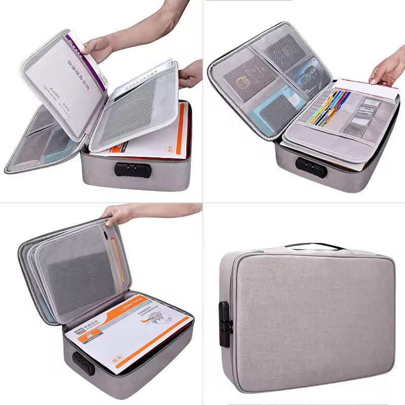 Fireproof Waterproof Documents Bag 300 plus certificates one big compartments 5 Side Passport Photo Laalpurja Cheque Book with zipper lock handle premium quality