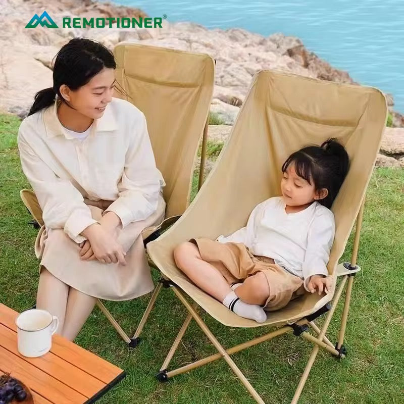 Camping Chair – जता गए पनि आरामले बस्नुहोस् | Folding Moon Chair | High-Back Portable Lounge | 150 kg | Portable with Carry Bag