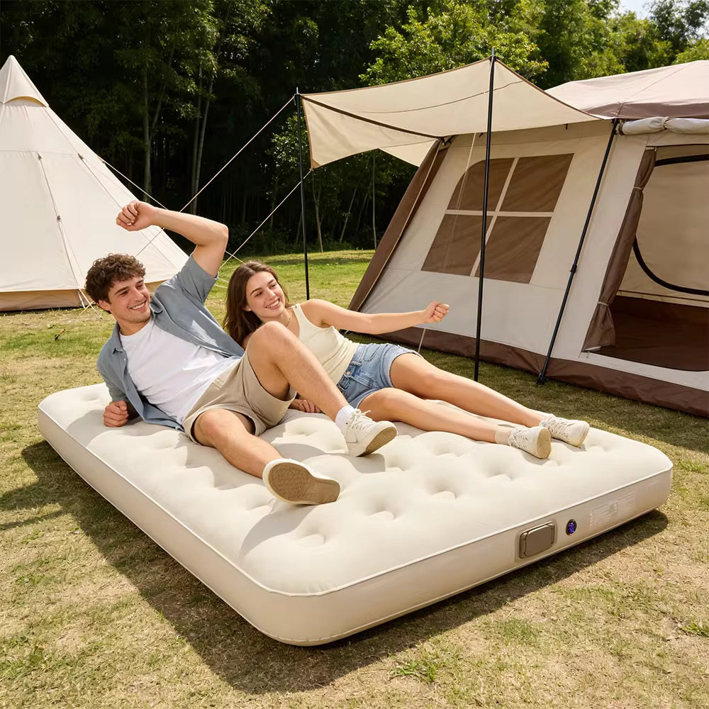 Modern (200*150*25) King Size PVC Inflatable Air Bed Self-Inflation  Waterproof  Built-in-Pump For Outdoor Camping and Indoor Use Comfortable Portable Air Bed