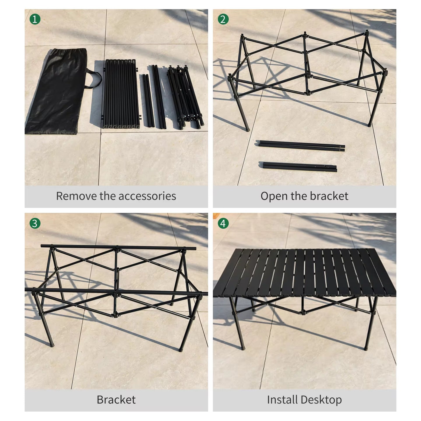 Camping Set Portable Table with 4 Chairs Set Bundle Offer Fold it in Bag Bring Anywhere Camping Trekking Travel Picnic Rooftop Garden Balcony Restaurants Light Weight Super Portable & Durable