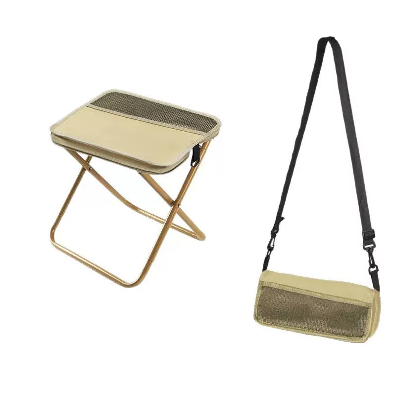 Pocket Chair - Foldable Portable Travel Chair - Camping Chair Folding - Carbon Steel - Light Weight - Free Bag