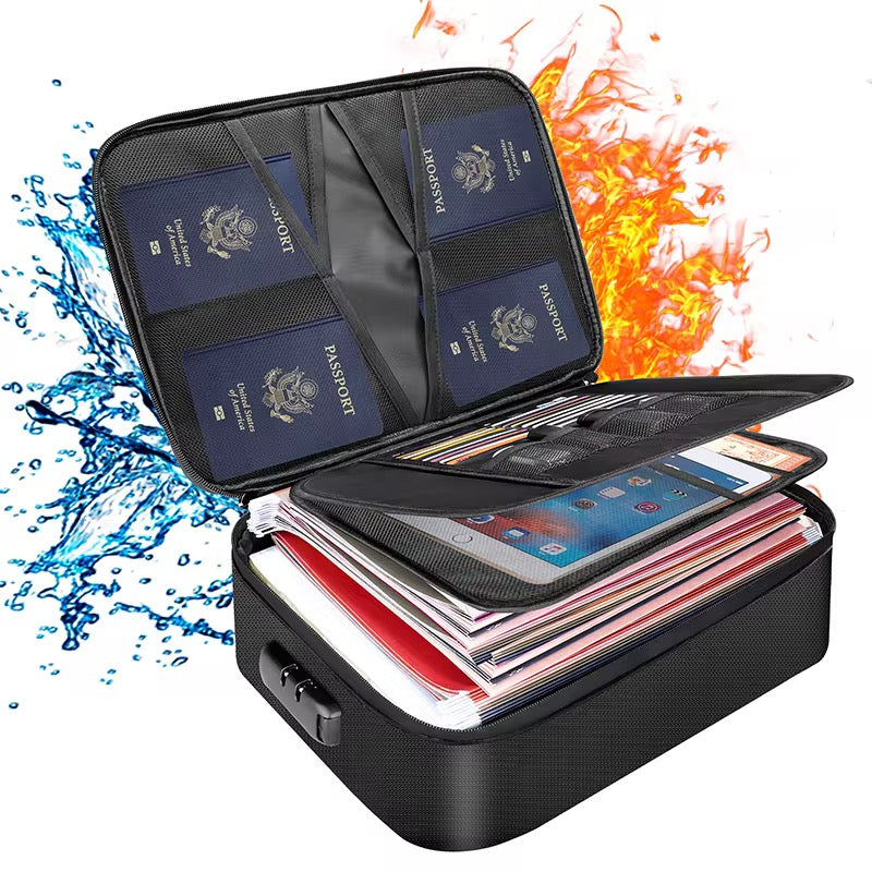 Fireproof Waterproof Documents Bag 300 plus certificates one big compartments 5 Side Passport Photo Laalpurja Cheque Book with zipper lock handle premium quality
