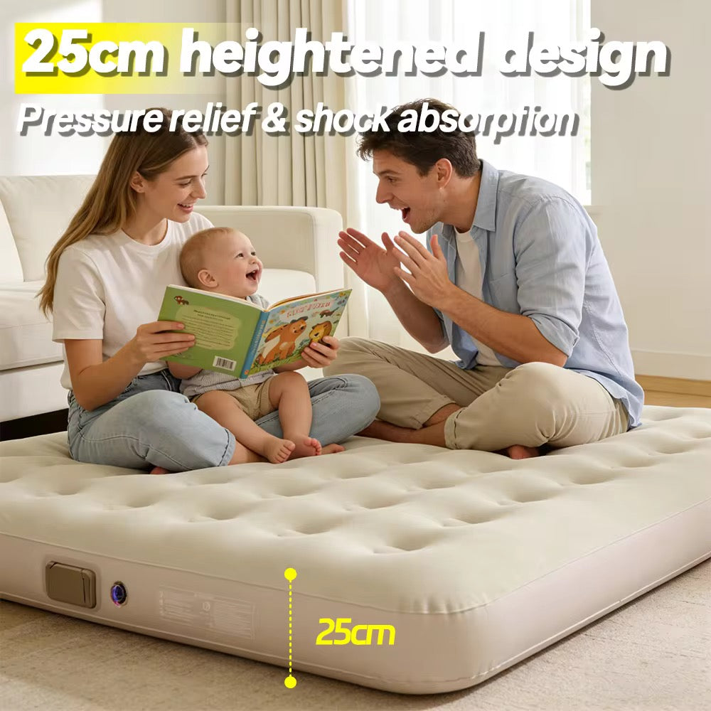 Modern (200*150*25) King Size PVC Inflatable Air Bed Self-Inflation  Waterproof  Built-in-Pump For Outdoor Camping and Indoor Use Comfortable Portable Air Bed