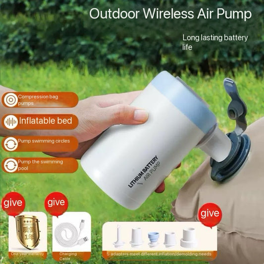 Wireless Air Pump chargeable camping super portable palm size trekking travel home car vacuum compressor bag air bed trekking camping bed easy full up