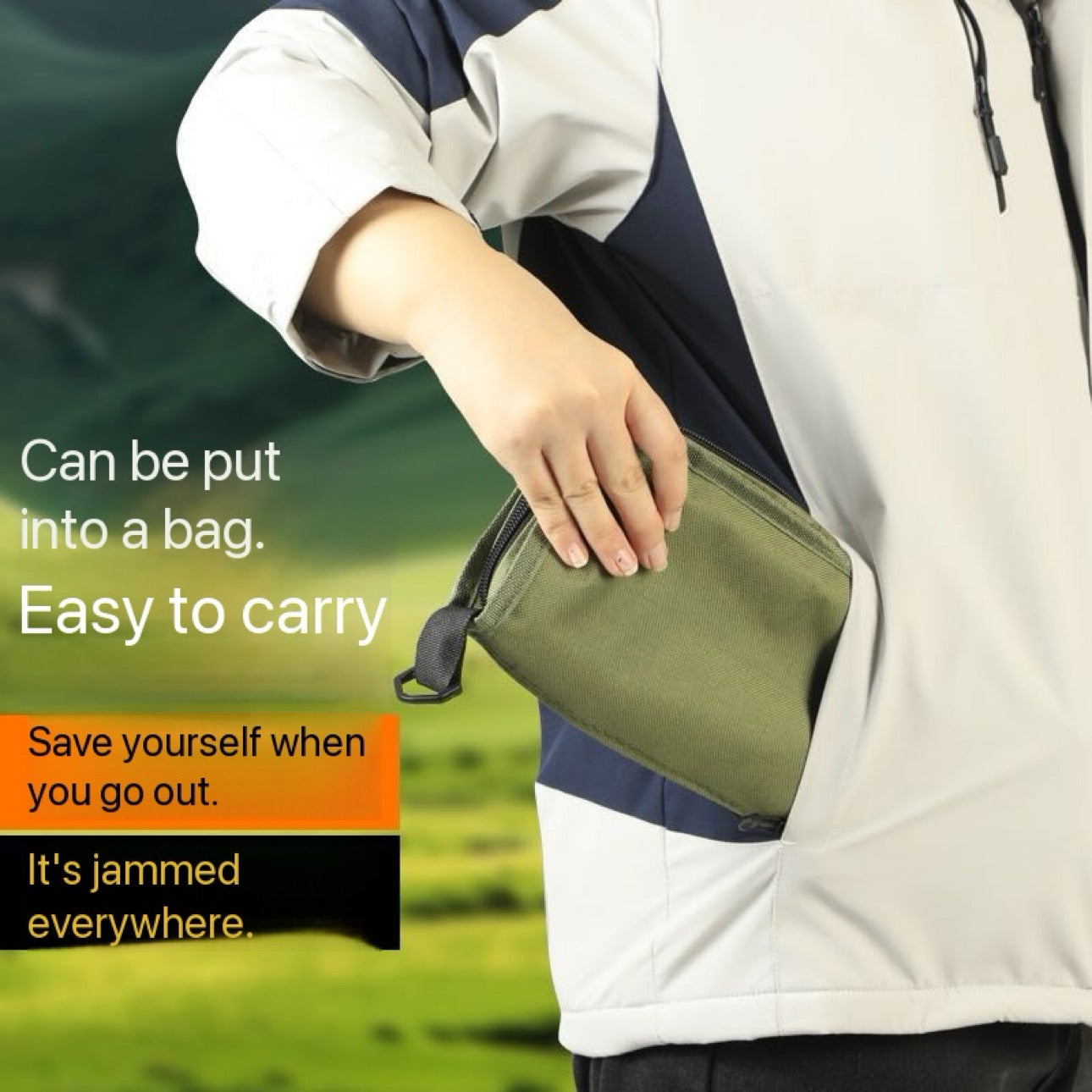 Pocket Chair - Foldable Portable Travel Chair - Camping Chair Folding - Carbon Steel - Light Weight - Free Bag