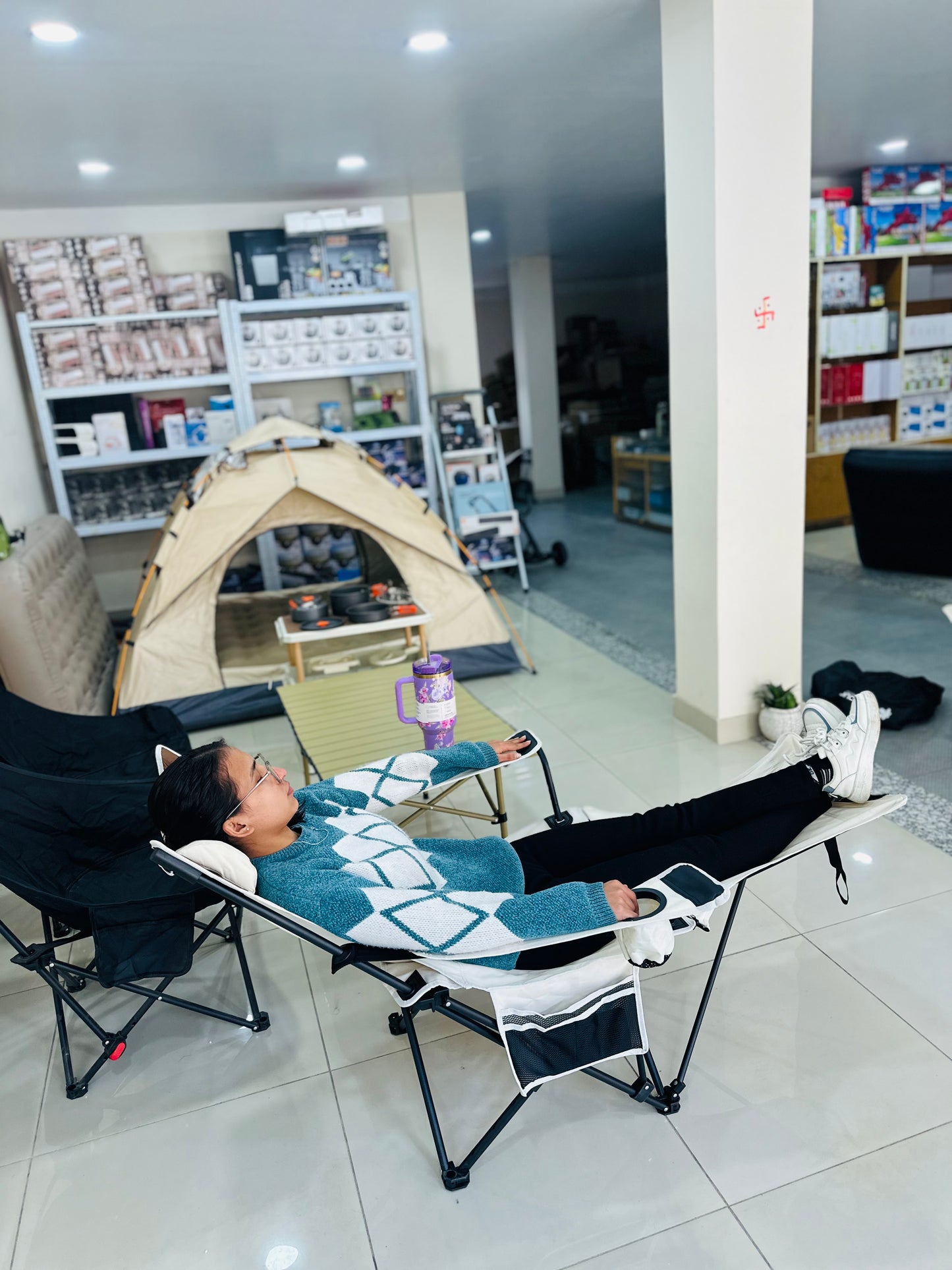 Sleeping Camping Chair Relax Pro Seat or Sleep carry anywhere Car Camping Rooftop Travel Trekking