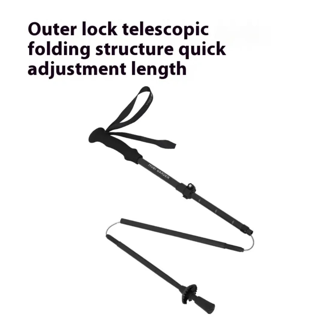 Trekking Stick Lightweight Aluminum Folding Anti Slip Trifold Portable And Easy Outdoor Walking Stick
