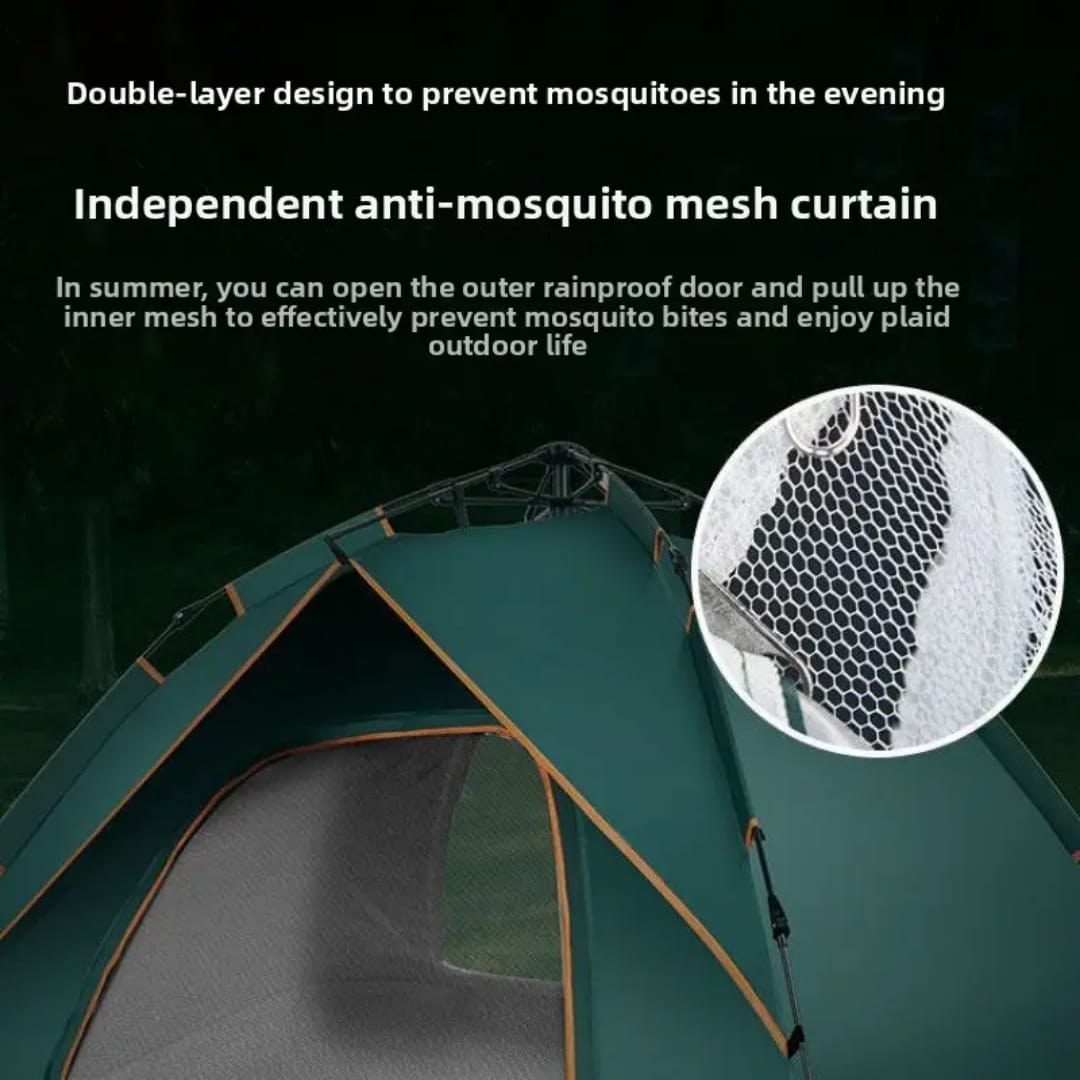 Automatic Outdoor Camping Tent Foldable & Thickened 2-3 Person Mosquito And Sun-Protective Four Seasons Tent