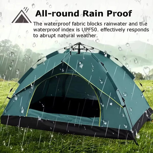 Automatic Outdoor Camping Tent Foldable & Thickened 2-3-4 Person Mosquito And Water-Proof Sun-Protective Four Seasons Tent