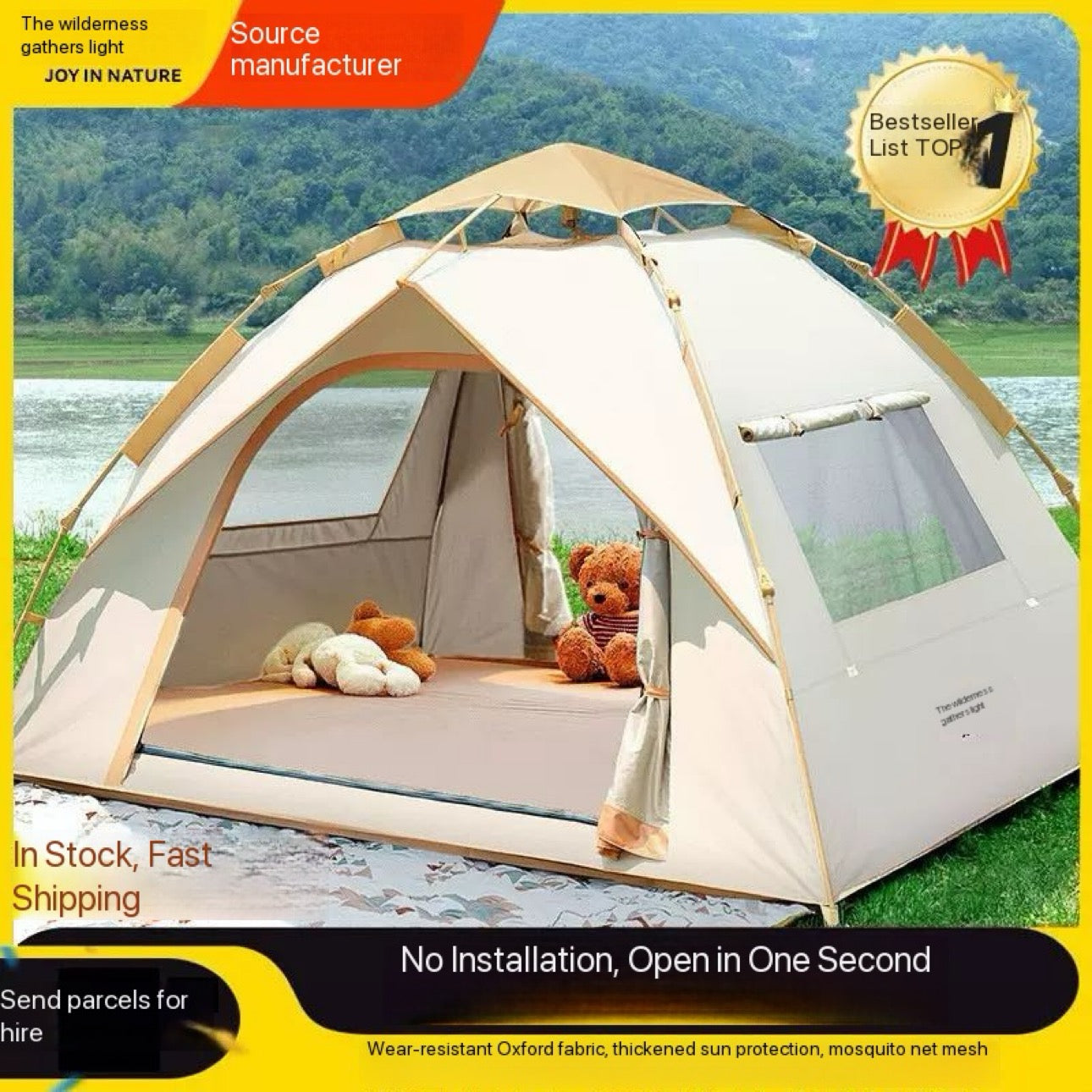 Fully Automatic super portable tent 2-3 Person All season full waterproof coating with net double door and windows best rated camping tent in Nepal